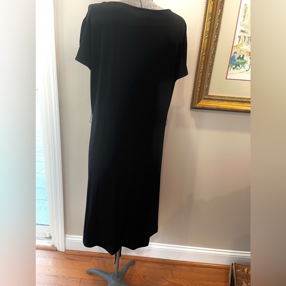 Attention XL ladies black v neck‎ dress-tie-NWOT-summer-Midi-wrap tie-cocktail - Picture 3 of 9